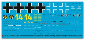 Peddinghaus-Decals 1/32 1211 BF 109 Hans Joachim Marseille