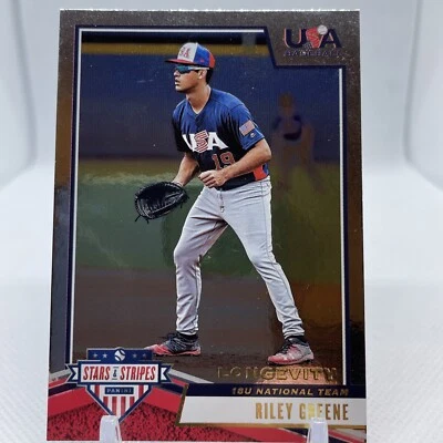 2019 Panini USA Stars & Stripes Base Longevity Riley Greene USA #34 Longevity - Image 1 of 2