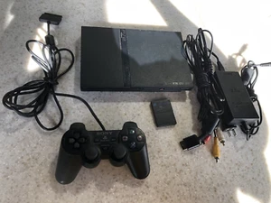 SISTEMA SONY PLAYSTATION 2 PS2 delgado CON CONEXIONES CONTROLADOR PLAY STATION NES HQ - Imagen 1 de 1