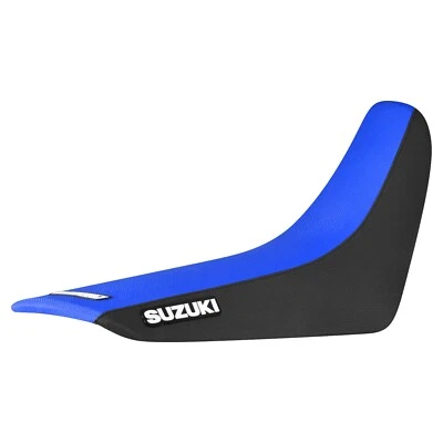 Cubierta de asiento con pinza para Suzuki DR 650 2001-2024 NEGRO/TM AZUL estándar #244 logotipo Foto 1 de 4