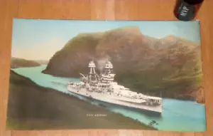 1930 yrs. ORIGINAL PHOTOGRAPH of: U.S.S. ARIZONA BATTLESHIP IN THE PANAMA CANAL - Picture 1 of 10