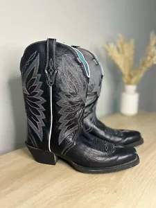 EC Ariat AUTRY Western Riding Boots Black Leather Women’s Size 8.5B Extra Narrow - Picture 1 of 13