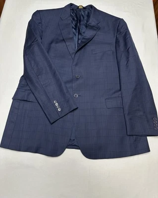 Blazer Traje Chaqueta Abrigo Deportivo Jos A Bank 48L Azul Cuadros Lana Firma Dorado Foto 1 de 4