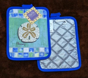 Coastal Shells Potholder Set Mosaic Shells Kay Dee NWT - Picture 1 of 1