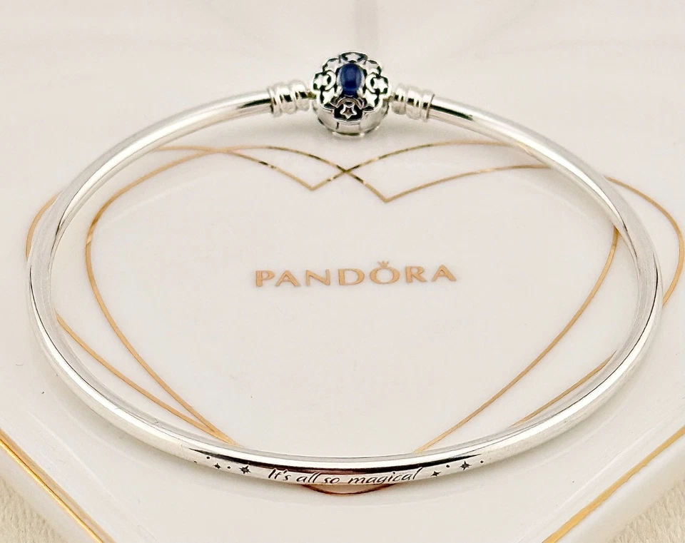 Genuine PANDORA Limited Edition Silver Bangle Firework Clasp 597763CZ