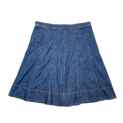 Falda Talbots Mujer 20 Plus Azul Denim Algodón Línea A Bolsillos Cremallera Trasera Mini Foto 1 de 4