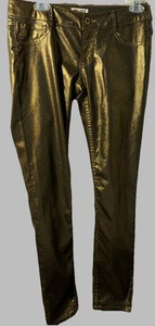 MUDD gold sparkle metallic stretch skinny jeans pants sz 7  Rodeo Party  Metal - Bild 1 von 10