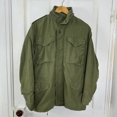 Vintage Military Jacket Mens Medium Olive Alpha M65 Cold Weather Field Coat 70s - Image 1 of 4