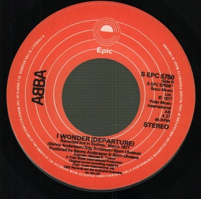 Abba Name of the Game 7" vinyl UK Epic 1977 7" with jukebox centre label design - Image 1 of 2