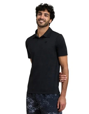 Arena Herren Poloshirt Solid Cotton Piquet Hemd Schwarz-Asphalt M - Bild 1 von 4