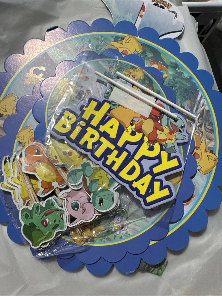 Pokemon Cupcake Topper Set Con Soporte Para Cumpleaños Foto 1 de 1
