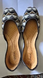 Unze London Embellished Indian Shoes Flats Jutti Leather Multi-Colour UK 7 Kusa - Picture 1 of 5