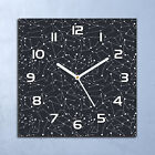 Glass Wall Clock 30x30 Kitchen Home Constellations Galaxy Geometric Space