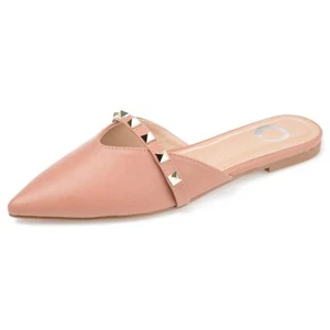 Journee Womens Dreah Slip On Pointed Toe Mules Flats Blush - Picture 1 of 10