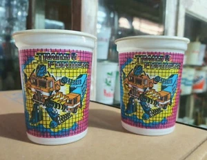 Lot of 2 Vintage Transformers Birthday Party Plastic Cup from Argentina - Picture 1 of 3
