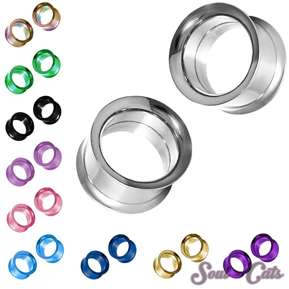 2 Stück Tunnel Tunnelset schwarz flieder silber gold - Bild 1 von 1