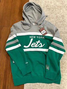 Mitchell & Ness New York Jets NFL Throwback Hoodie Mens XL Football Pullover NWT