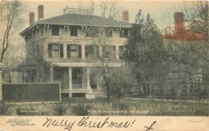 Postal indivisa verdadera de la Casa del Presidente de Michigan coloreada a mano 21-2501 - Imagen 1 de 2