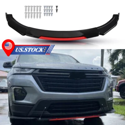 For Chevrolet Traverse 2021+ Front Bumper Lip Splitter Spoiler Kit Gloss Black Foto 1 de 4