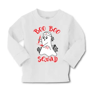 Kids Long Sleeve T Shirt Halloween Boo Squad Magic Cotton Girls & Boys Clothes - Picture 1 of 12