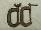 2 X 3 INCH G CLAMPS 1 RECORD THE OTHER LABLED MALLEABLE BOTH IN USABLE CONDITION