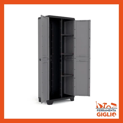 Armadio per da Esterno Mobile in Resina Portascope Plastica Balcone Salvaspazio - Immagine 1 di 4