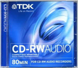 TDK CD-RW AUDIO 1 psc for stationary audio recorders \ MULTIPLE RECORDING - Zdjęcie 1 z 6