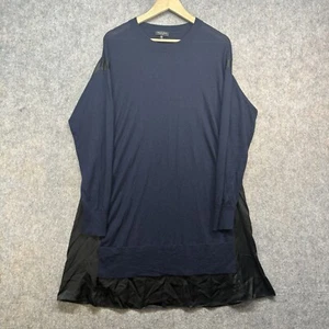 Rag and Bone Shift Sweater Dress Womens XL Silk Merino Wool Navy Black - Picture 1 of 11
