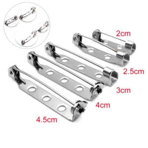 10pcs Safety Brooch Catch Bar Locking Pins Back Base Jewelry Findings DIY Cr zh - Picture 1 of 7