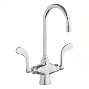 Chicago Faucets 50-317XKABCP 2.2 GPM 125 PSI Deck Gooseneck Kitchen Faucet - Picture 1 of 10