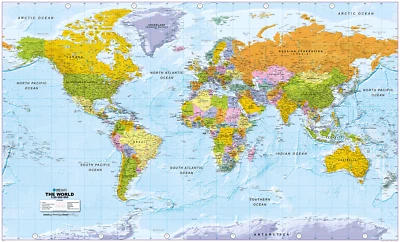 Large World Map 1:20m, Detailed Political Map, Big Colourful Poster of the World - Image 1 of 4
