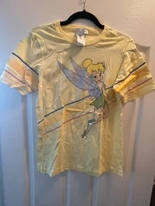 Disney Tinkerbell Flying T-Shirt Yellow Youth Large NWT - Picture 1 of 3