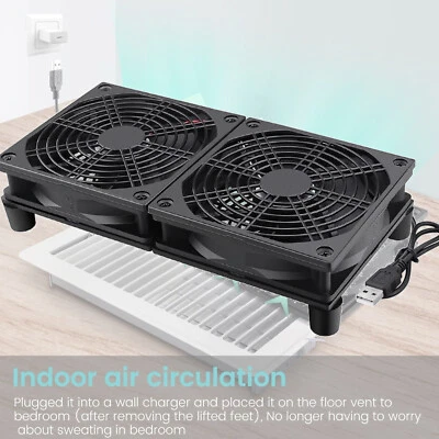 Doppel Lüfter PC Einstellbare Ventilator USB 125mm 5V Doppellüfter Kühlerlüfter - Bild 1 von 4