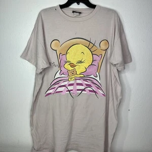 Vintage 1999 Looney Tunes Collection Tweety Bird Sleeping Shirt One Size Fits - Imagen 1 de 6