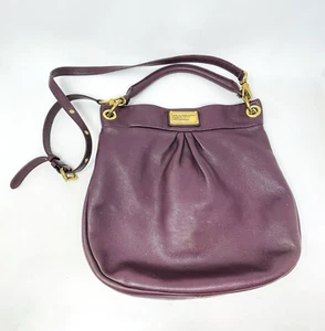 Marc By Marc Jacobs Crossbody Bag Purse Burgundy Plum Leather Q Hillier Hobo - Picture 1 of 23