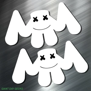 (2) TWO MARSHMELLO Vinyl Decal Sticker For Car Laptop Skateboard NEW EDM music - Picture 1 of 4