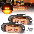 2PCS Side Marker Lights 2.5" LED Truck Trailer Oval Clearance Lights Amber Lamp