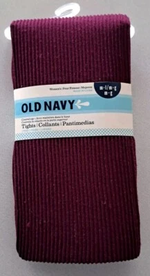 Women's Old Navy Deep Purple Control Top Ribbed Tights Size M - L  New - Image 1 of 2