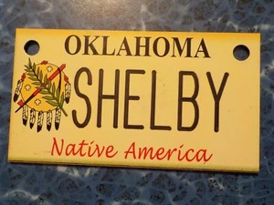 SHELBY LICENSE PLATE MINI CARROLL SHELBY OKLAHOMA MAGNET 2"X4" VG+ - Picture 1 of 3