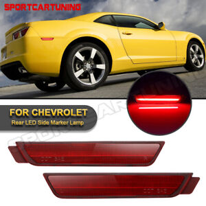 2X For 2010-2015 Chevrolet Camaro Rear Red LED Side Marker Lights Bumper Housing