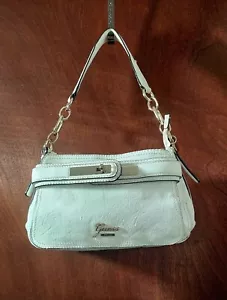 Vintage Guess Y2K Faux Leather Handbag Shoulder Purse Beautiful Purple Details - Picture 1 of 13