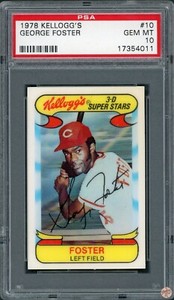 1978 KELLOGG’S GEORGE FOSTER #10 PSA 10 POP 15 (011)