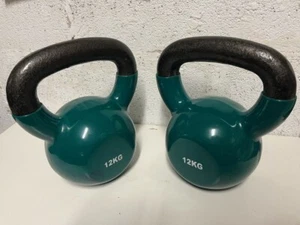 KETTLEBELL PESO 12KG PROFESSIONALE PALESTRA VINTAGE ANNI 90 VERDE ORIGINALE - Imagen 1 de 4