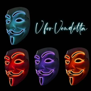 Disfraz de Hacker Anonymous Light Up Halloween Guy Fawkes Vendetta Cosplay - Imagen 1 de 9