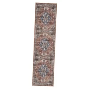  Everwash Callaghan Esther Bohemian Medallion 1'11" x 7'2" Rust/Navy Blue - Picture 1 of 7