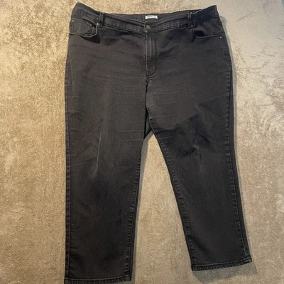 CATHERINES Jeans Womens 24WP Moderately Fit Curvy Charcoal Black Straight Leg - Image 1 of 4