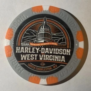 Harley Davidson Poker Chip HD West Virginia in South Charleston WV CLOSED8-30-25 - Bild 1 von 2