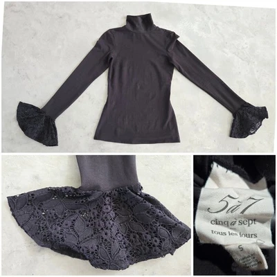 Whimsigoth Top Lace Bell Sleeves Cuff Dark Gothic Fairy Cinq a Sept ESTRELLA 5 7 - Photo 1/4