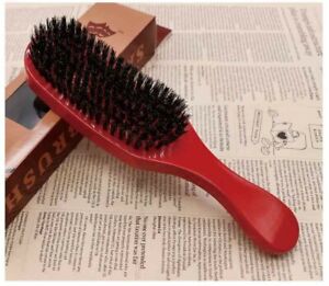 Unisex Natural Curved Soft Boar Bristle Wave Hair Brush Wooden Handle Premium #