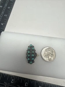 Turquoise Sterling Silver Ring Finger Vintage Stone Lady Colorful  Balls Rope - Picture 1 of 21